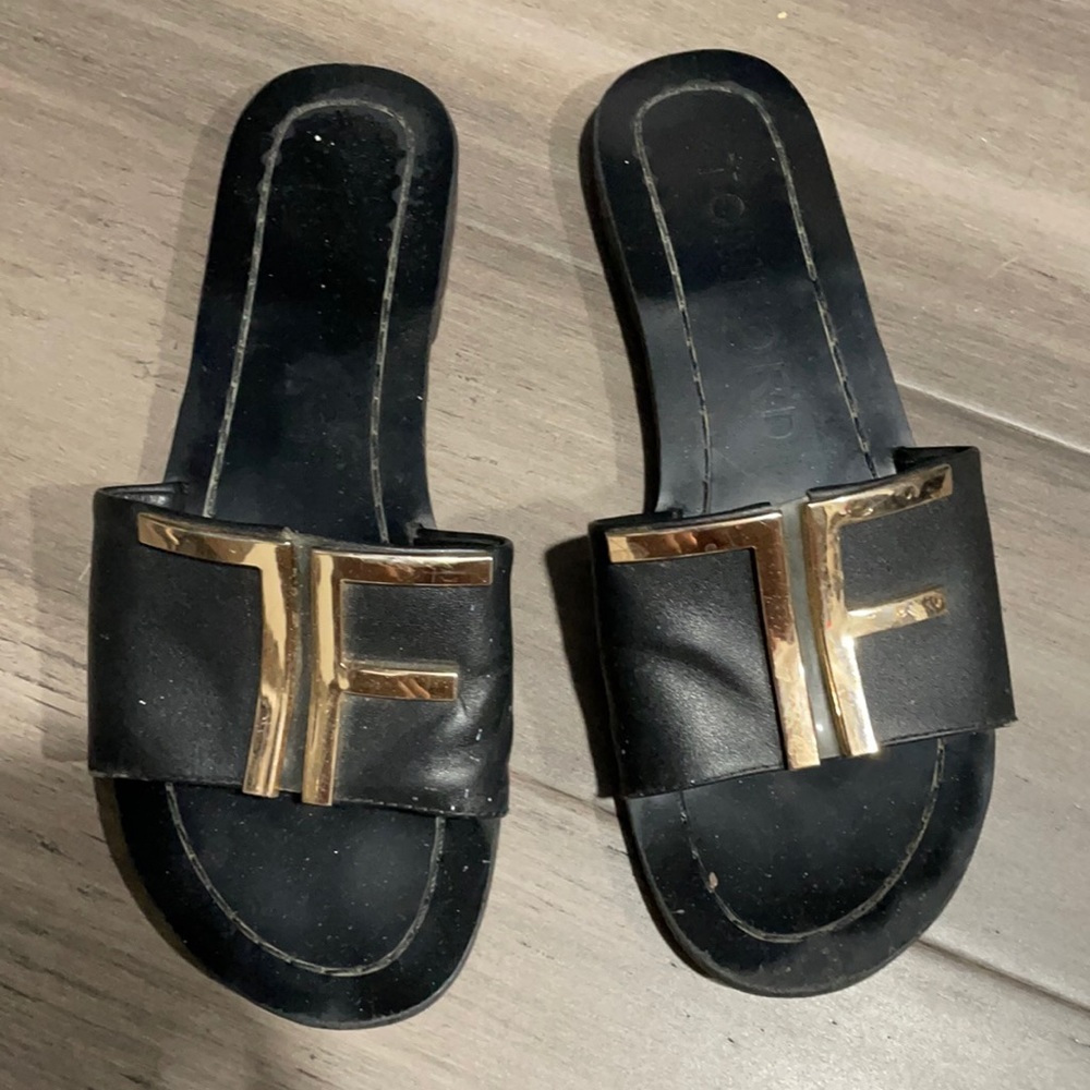 Tom Ford slides black and chrome